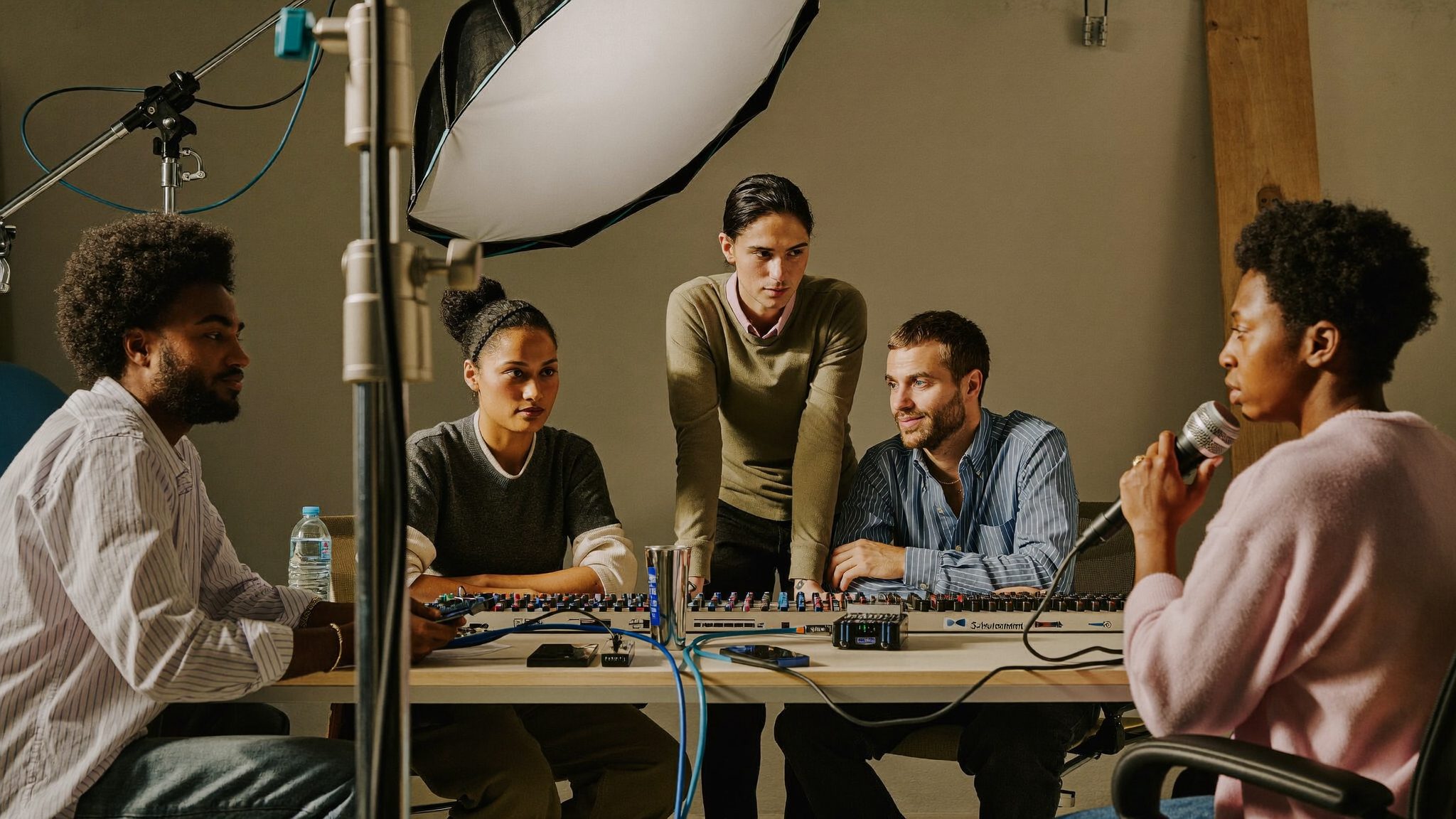 Riverlume studio team collaborating on a live production